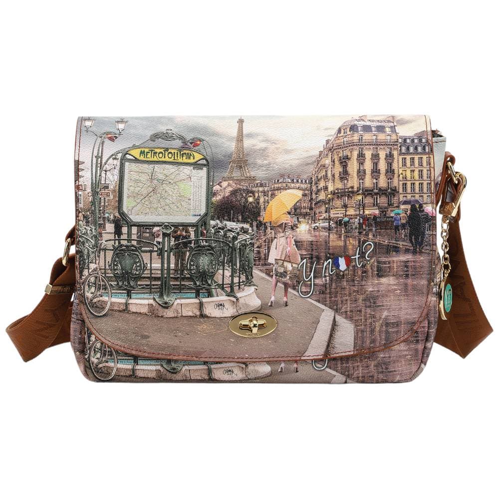 YNot flap bag large stampa Metro Paris YES631F4 Borse YNot
