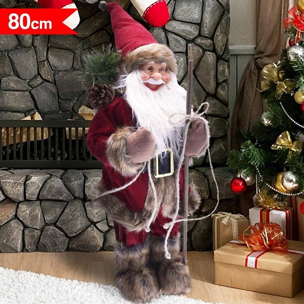 Babbo-Natale-Nordico-80cm-In-Plastica-Vestiti-In-Tessuto-Decorazione-Natalizia