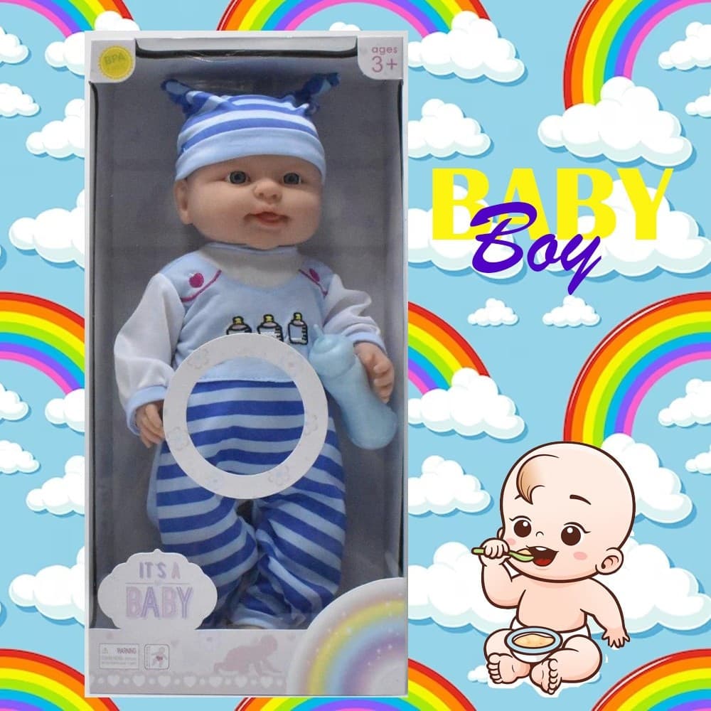 BABY BOY BAMBOLOTTO BAMBOLA VESTITO BEBÈ CON VOCE GIOCATTOLO PARLANTE BAMBINA