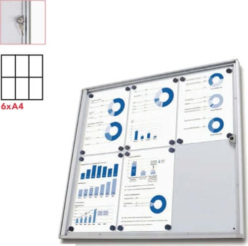 Bacheca per interni Economy - magnetica - 6 fogli A4 - anta battente - Studio T Cancelleria e prodotti per ufficio/Archivio ufficio e accessori per scrivania/Lavagne e bacheche/Bacheche multifunzione Eurocartuccia - Pavullo, Commerciovirtuoso.it