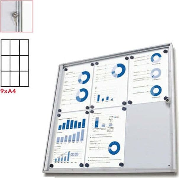 Bacheca per interni Economy - magnetica - 9 fogli A4 - anta battente - Studio T Cancelleria e prodotti per ufficio/Archivio ufficio e accessori per scrivania/Lavagne e bacheche/Bacheche multifunzione Eurocartuccia - Pavullo, Commerciovirtuoso.it