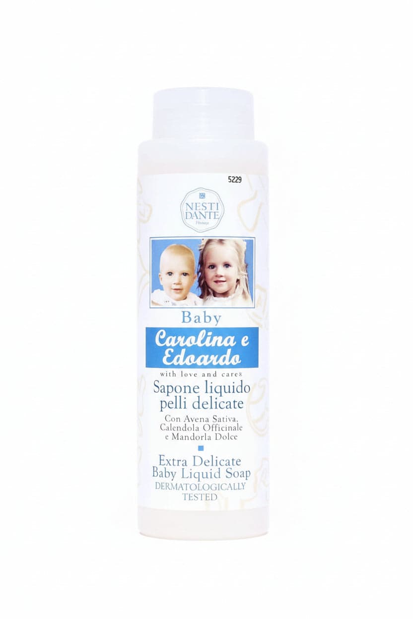 Bagnodoccia Baby Carolina e Edoardo 300 ml Avena Sativa, Calendola Officinale, Mandorla Dolce Vegan Friendly Ipoallergenico Nesti Dante Carolina E Eduardo