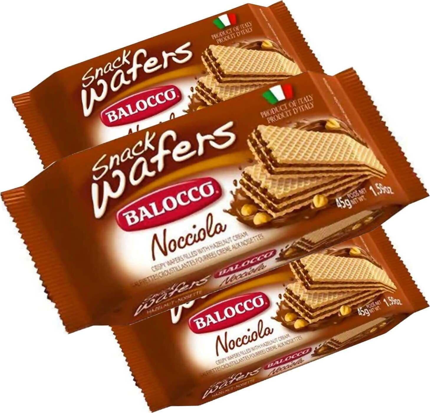 Balocco 30x Wafer Crema Alla Nocciola Balocco Monoporzione Confezione Da 30 Pezzi