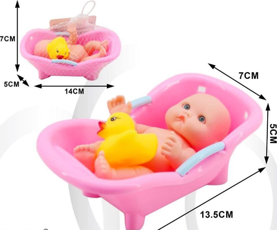 Bambolina Con Vaschetta Da Bagno E Paperella Bagnetto Giocattolo Per Bambine Giochi e giocattoli/Bambole e accessori/Bambolotti e accessori/Bambolotti Trade Shop italia - Napoli, Commerciovirtuoso.it