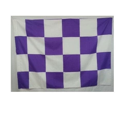 Bandiera a scacchi bianco viola Sport e tempo libero/Fan Shop/Calcio/Bandiere e gagliardetti Il Distintivo - Pesaro, Commerciovirtuoso.it