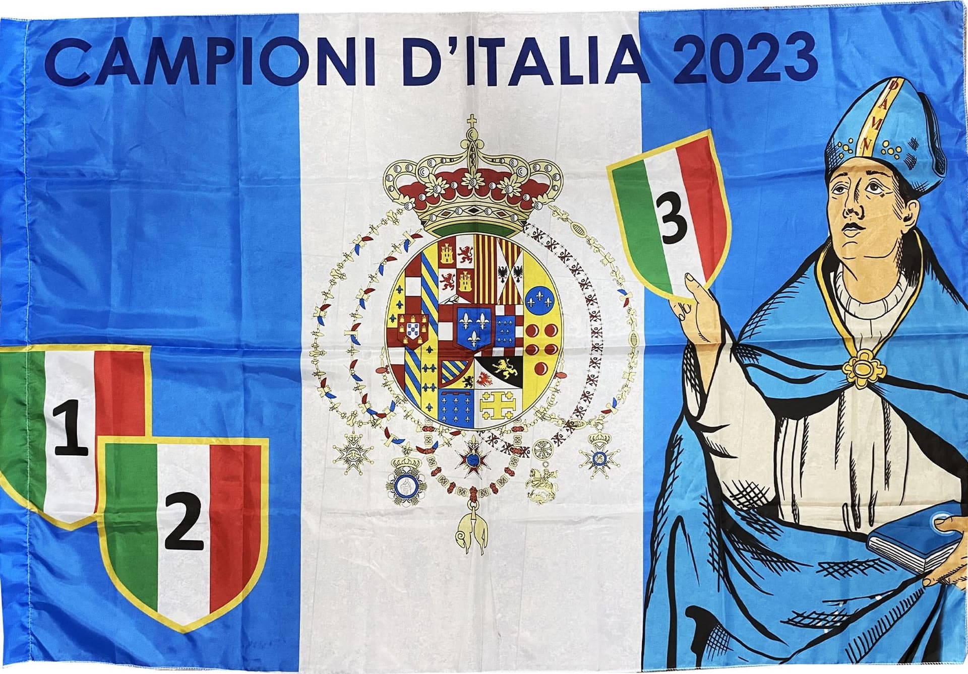 Bandiera Con San Gennaro Regno Delle Due Sicilie Napoli Campione D'italia 2023 Sport e tempo libero/Fan Shop/Calcio/Bandiere e gagliardetti Trade Shop italia - Napoli, Commerciovirtuoso.it