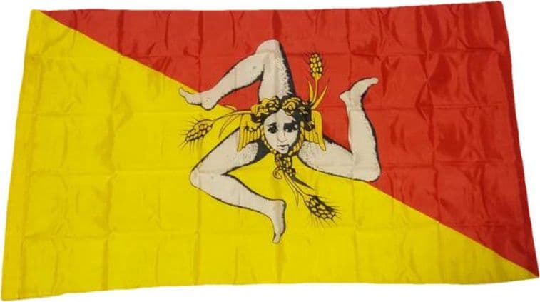 Bandiera Sicilia 100 X150 Cm Bandiera Siciliana Da Appendere Uso Interno Con Simbolo Della Trinacria Sport e tempo libero/Fan Shop/Patio prato e giardino/Bandiere per esterno Il Distintivo - Pesaro, Commerciovirtuoso.it