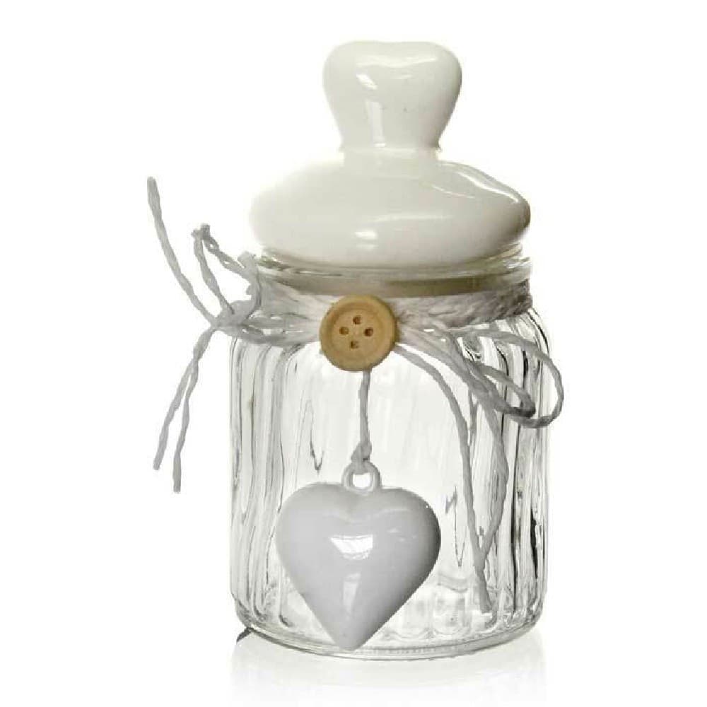 Barattolo 130ml In Vetro Tappo Cuore Bianco Bomboniera Contenitore 6x11cm 750755 Casa e cucina/Organizzazione interni/Contenitori e barattoli da cucina/Vasetti e barattoli per conserve/Barattoli Trade Shop italia - Napoli, Commerciovirtuoso.it