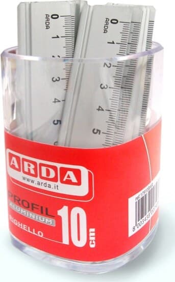 Barattolo 15 righelli - 10cm - alluminio - Arda Cancelleria e prodotti per ufficio/Scuola e materiale didattico/Materiale scolastico/Righelli e squadre Eurocartuccia - Pavullo, Commerciovirtuoso.it