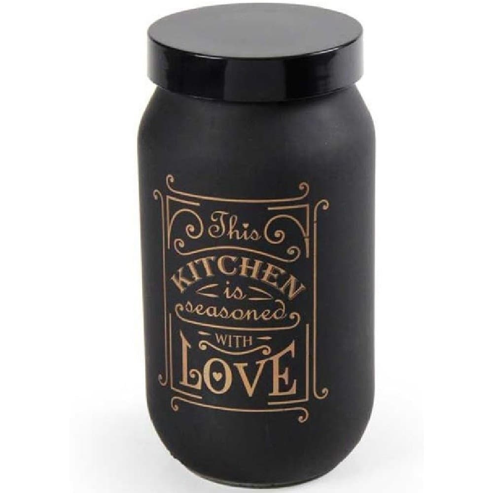 Barattolo Contenitore Cucina Vetro Satinato Nero 1000ml 19cm Kitchen Love 833359 Casa e cucina/Organizzazione interni/Organizzazione bagno/Barattoli Trade Shop italia - Napoli, Commerciovirtuoso.it