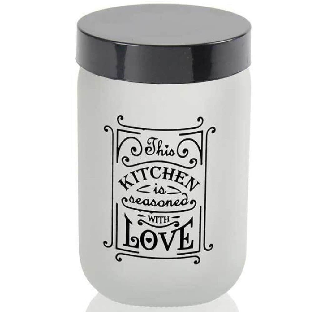 Barattolo Contenitore Vetro Bianco Love Moderno Satinato Tonda 660ml 14x9cm 833458 Casa e cucina/Organizzazione interni/Organizzazione bagno/Barattoli Trade Shop italia - Napoli, Commerciovirtuoso.it