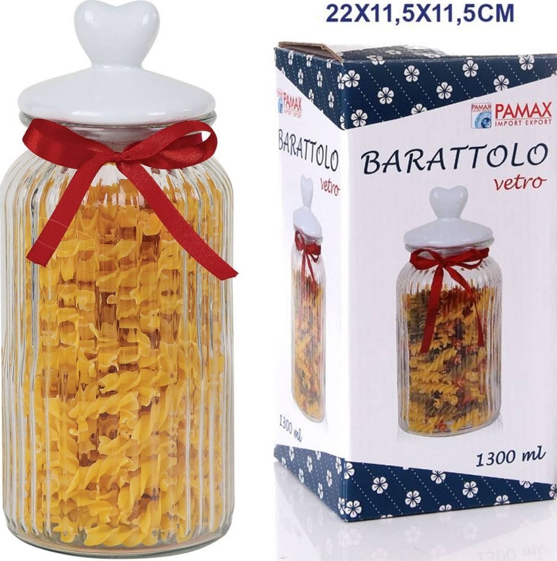 Barattolo In Vetro Con Tappo Coperchio In Ceramica Decorato Cuore 1300 Ml Casa, arredamento e bricolage > Cucina > Barattoli e Contenitori Trade Shop italia - Napoli, Commerciovirtuoso.it