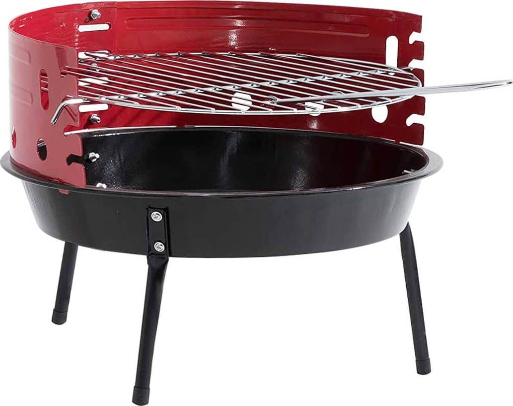 Barbecue-a-carbonella-da-campeggio-con-griglia-Rosso-Milani-Home