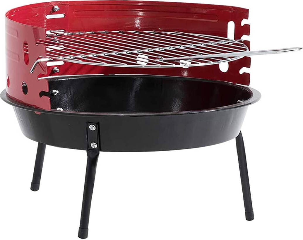 Barbecue-a-carbonella-da-campeggio-con-griglia-Rosso-Milani-Home