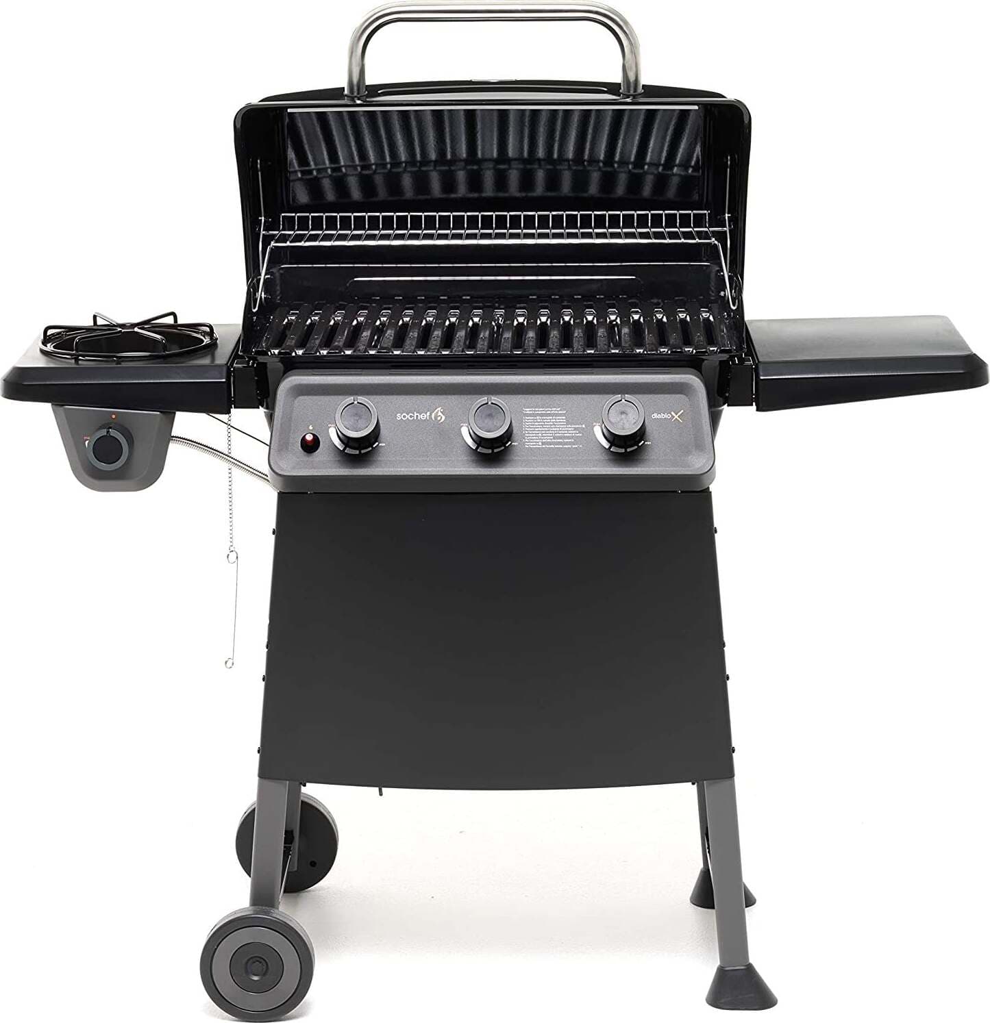 Barbecue Da Giardino Sochef Diablo X Cottura Autraliana Bbq Nero Con Ruote 11,5 Kw 3 Bruciatori in Acciaio Inossidabile Giardino e giardinaggio/Barbecue e picnic/Barbecue e affumicatori/Barbecue da giardino e terrazza/Barbecue a gas Ferus - Montoro, Commerciovirtuoso.it