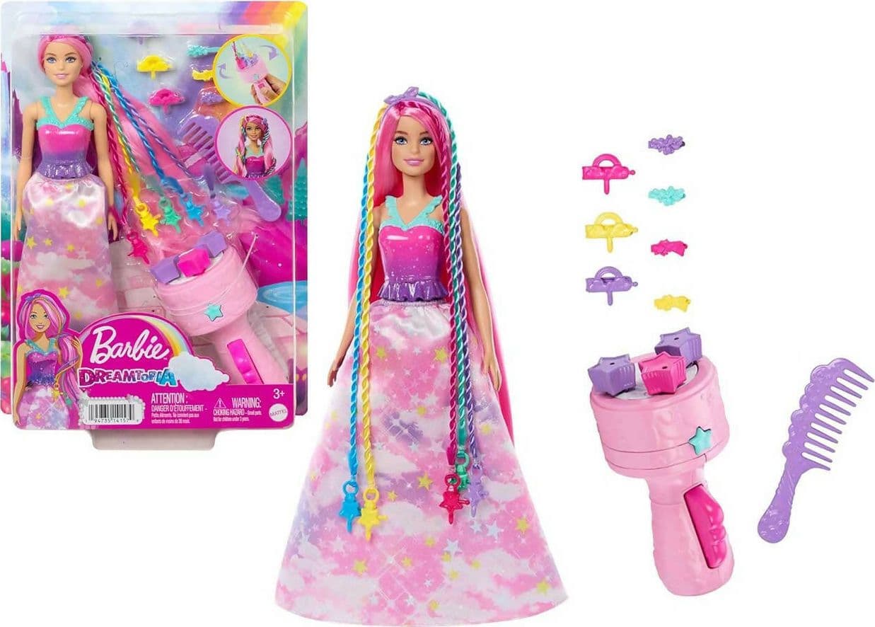 Barbie - Bambola Barbie Dreamotpia Chioma Da Favola 2023, Capelli Fantasia Con Treccia E Piega, Extension Arcobaleno, Strumento Per Lo Styling E Accessori, Giocattoli Per Bambini 3+ Anni, Hnj06 Mattel in Bambole Fashion Cartoleria Deja Vu - Crotone, commercioVirtuoso.it