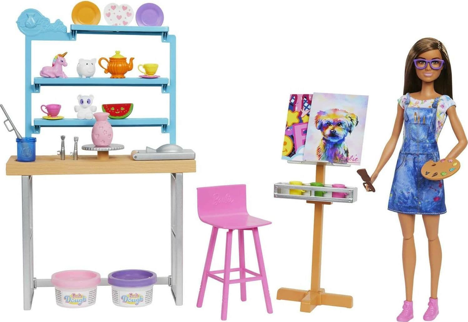 Barbie Relax And Create Atelier - Playset Con Bambola E Plastilina Per Vasi E Pittura - 25+ Accessori - Alta 29 Cm - Regalo Per Bambini 3-7 Anni, Hcm85 Mattel in Bambole Fashion Cartoleria Deja Vu - Crotone, commercioVirtuoso.it