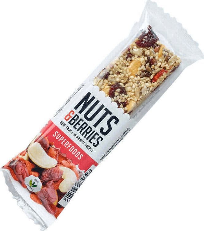 Barrette Superfood biologiche niente conservanti, niente aromi o coloranti, niente zucchero raffinato.