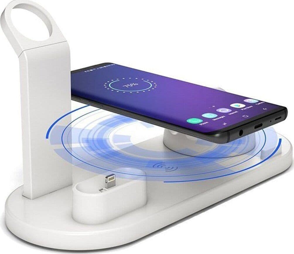 Base di Ricarica Wireless Smartphone Smartwatch Cuffie Multifunzione Bianca in Caricabatterie a induzione 85cento.it - Potenza, commercioVirtuoso.it