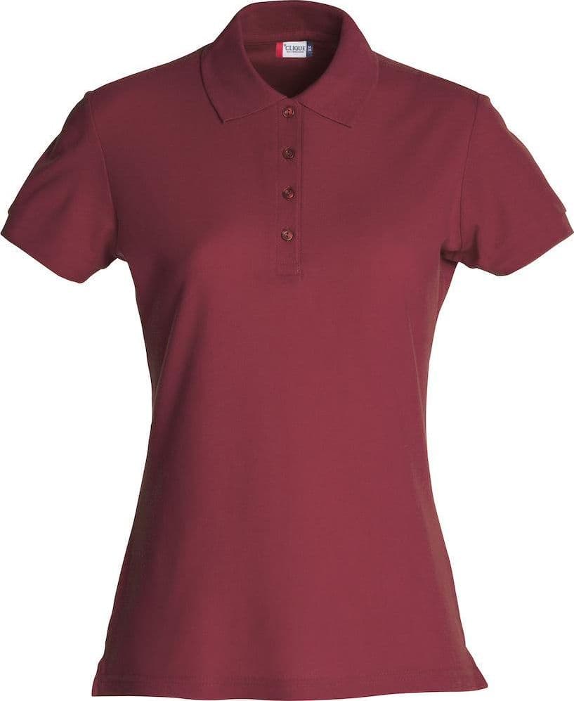 Basic Polo Bordeaux Polo Manica Corta Donna in Polo Dresswork - Como, commercioVirtuoso.it