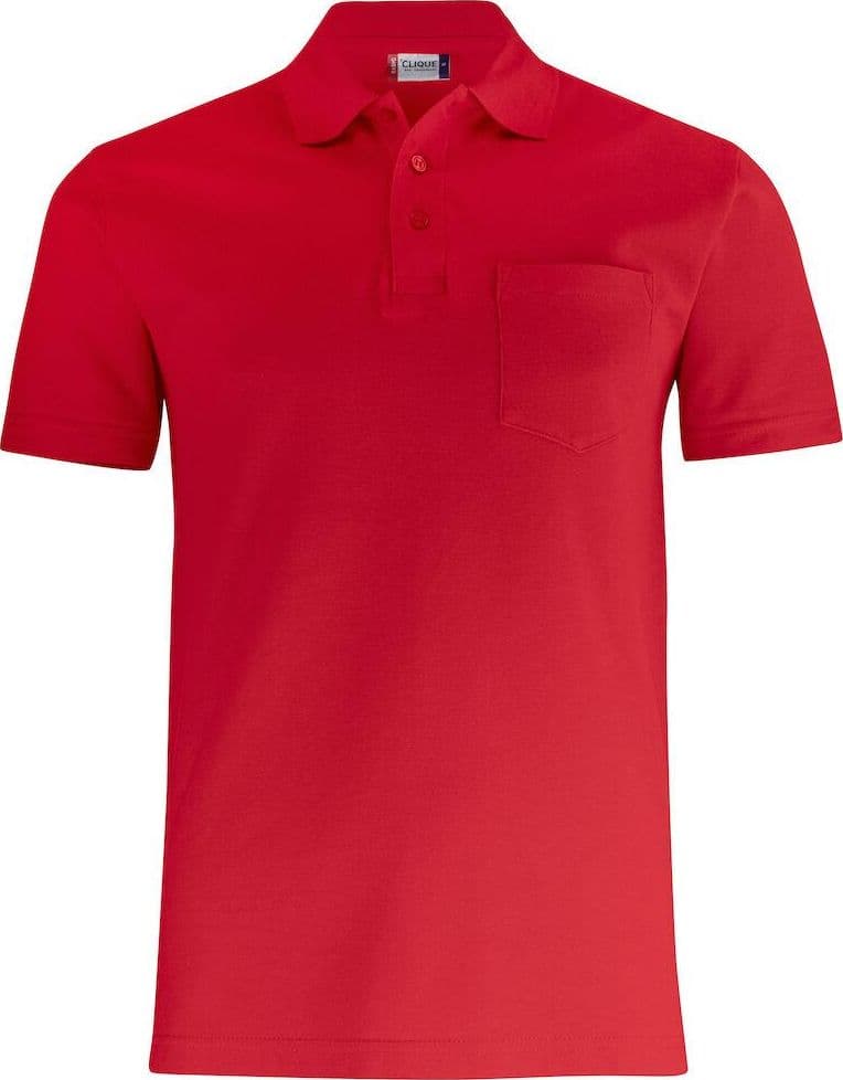Basic Polo Rosso Polo Manica Corta con Taschino in Polo Dresswork - Como, commercioVirtuoso.it