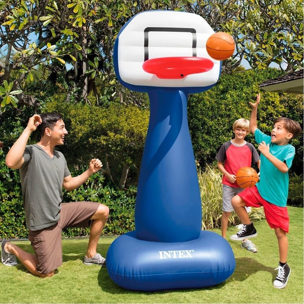Basket-Gonfiabile-Palla-Canestro-Per-Bambini-Con-2-Palloni-Alto-208-Cm