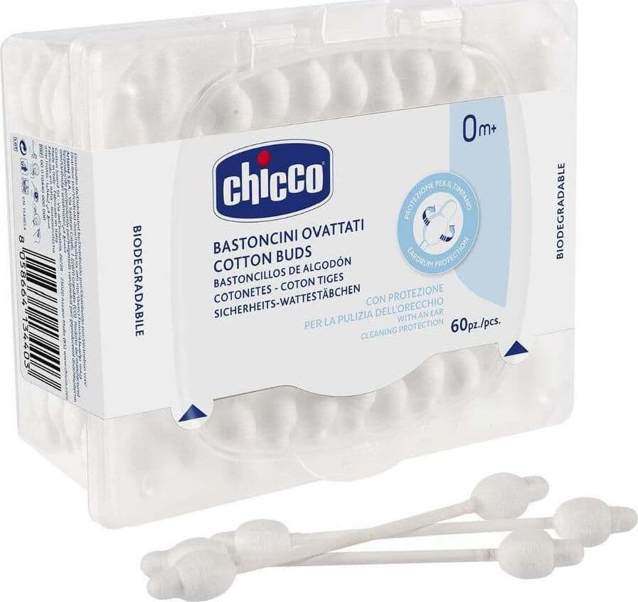 Bastoncini cotonati vaschetta 60 pz Chicco Prima infanzia/Igiene e benessere/Orecchie e naso/Bastoncini ovattati Scontolo.net - Potenza, Commerciovirtuoso.it