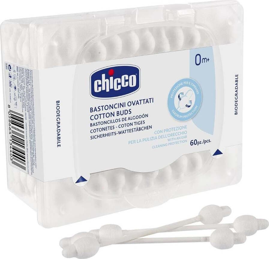Bastoncini cotonati vaschetta 60 pz Chicco Prima infanzia/Igiene e benessere/Orecchie e naso/Bastoncini ovattati Scontolo.net - Potenza, Commerciovirtuoso.it