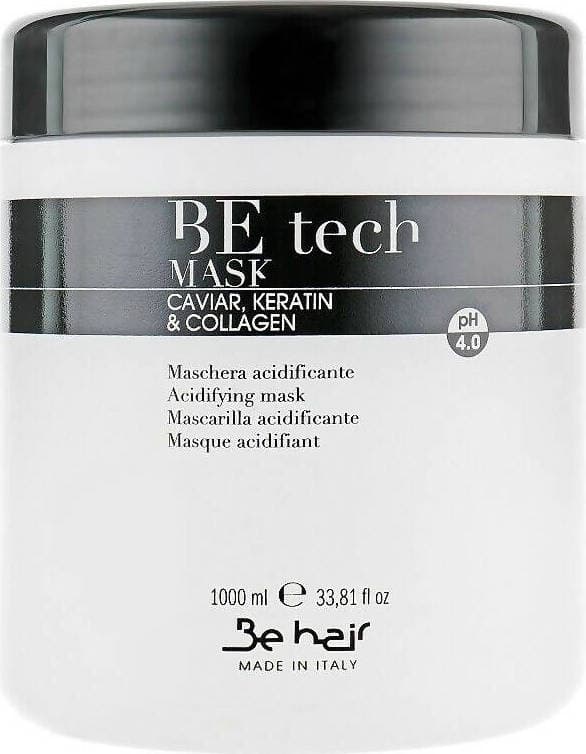Be-hair-be-tech-maschera-acidificante-1000-ml-con-caviale,-cheratina-e-collagene,-al-profumo-di-loto-e-zenzero.