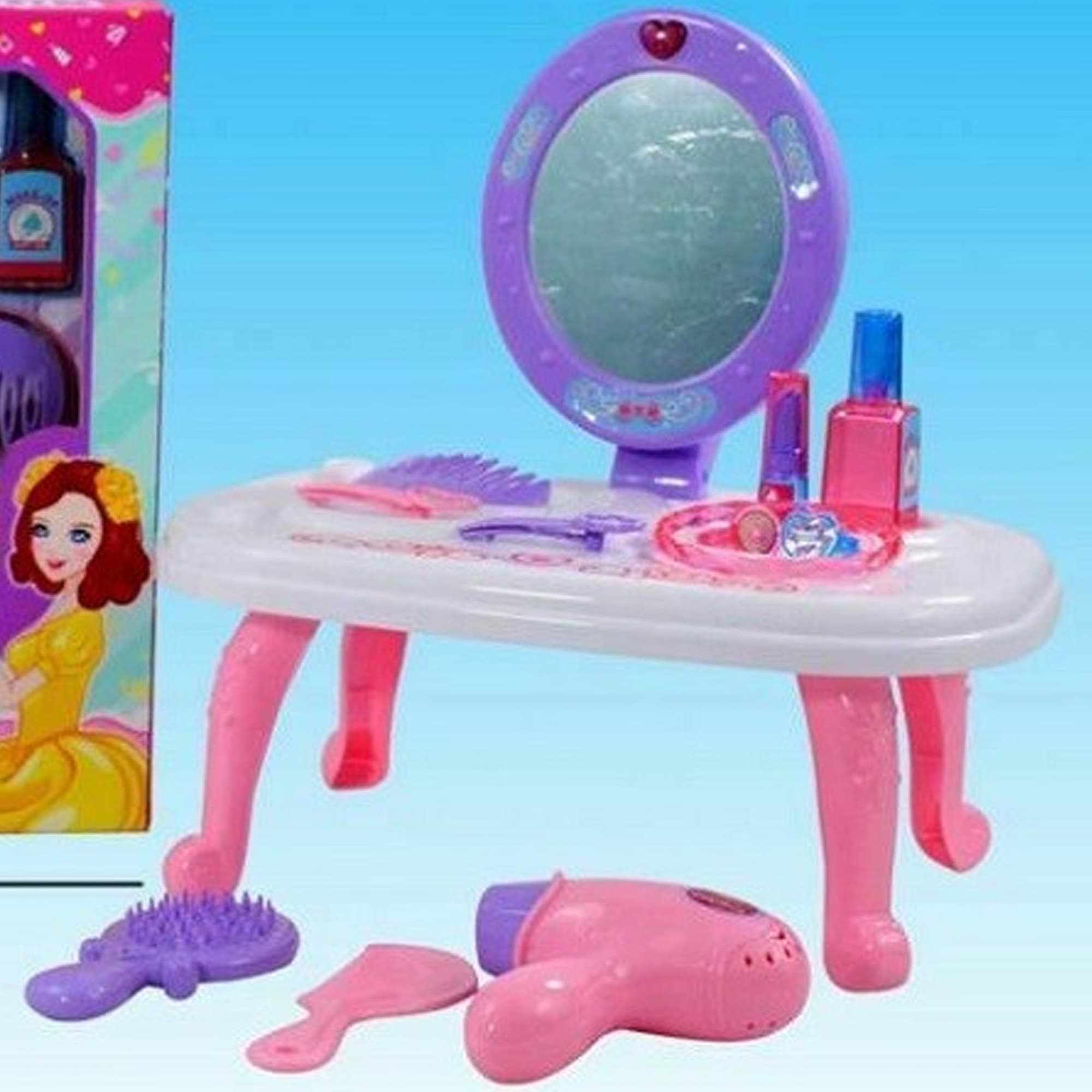 Bellissima-Specchio-Con-Accessori-Bellezza-Giocattolo-Gioco-Bambina