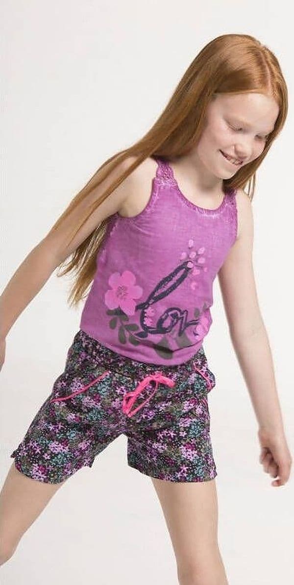 Bermuda Bambina Fantasia Rosa Estivi Pantaloni Corti Estate Bimba Stampati Fiori con Elastico In Vita Pantaloncini Casual Fashion Girl pantaloncino bambina/ragazza Piccole Canaglie - Tropea, Commerciovirtuoso.it