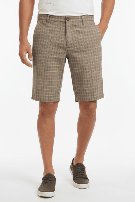 Bermuda uomo BerWich - fantasia quadri - beige in Pantaloncini Couture - Sestu, commercioVirtuoso.it
