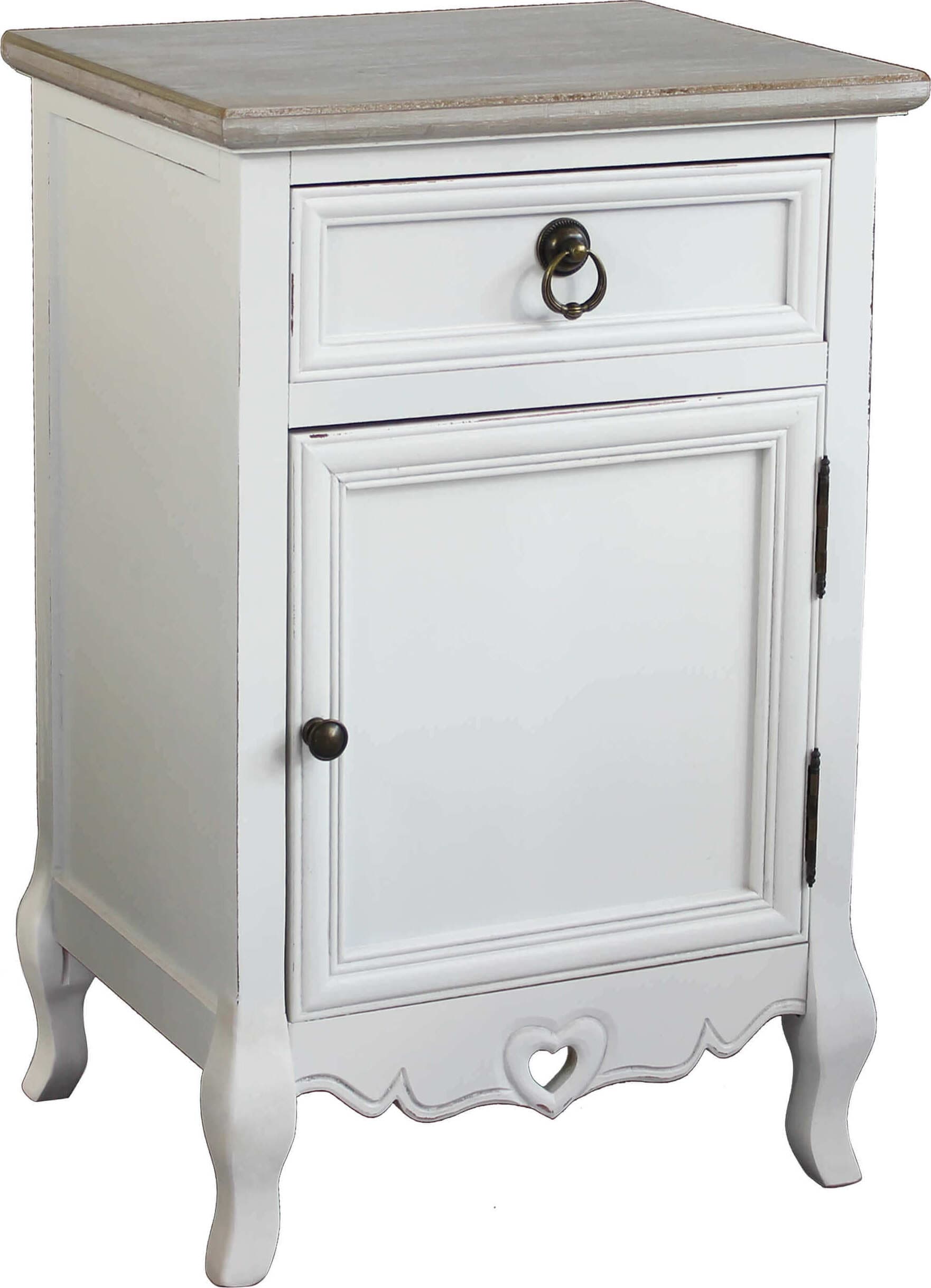 BERNADETTE---mobiletto-1-cassetto-1-anta-in-legno-di-paulownia-shabby-chic-44x34x68-Bianco-Milani-Home