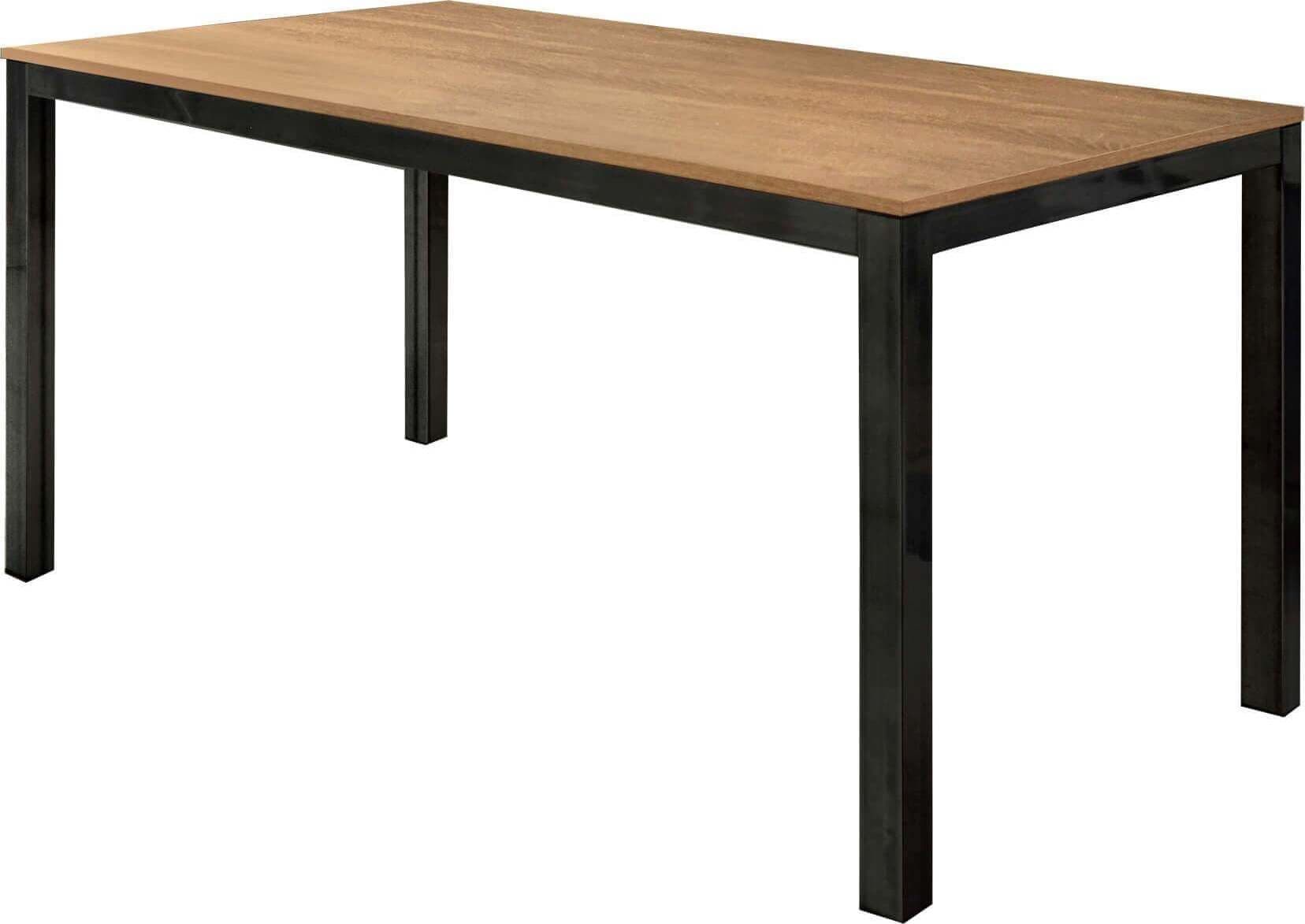 BERNARD---tavolo-da-pranzo-moderno-allungabile-in-metallo-e-rovere-80x140/200-Nero-Milani-Home