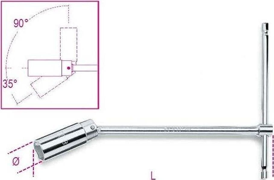 BETA---957/20,8-CHIAVE-A-T-CON-BUSSOLA-SNODATA-PER-CANDELE-D'ACCENSIONE-20,8MM