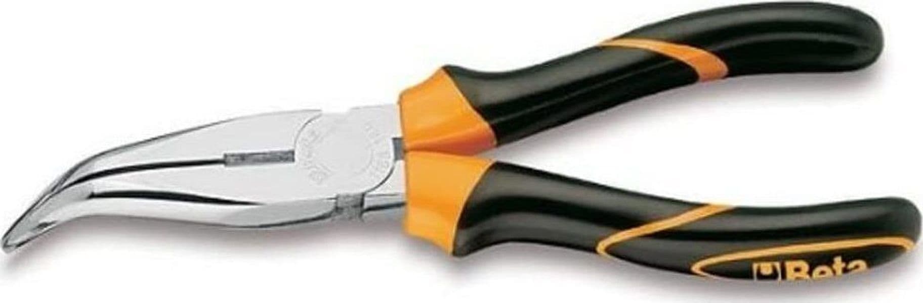 BETA---PINZA-A-BECCHI-MEZZOTONDI-LUNGHISSIMI-PIEGATI-ZIGRINATI-CROMATI-IMPUGNATURA-BIMATERIALE-200MM