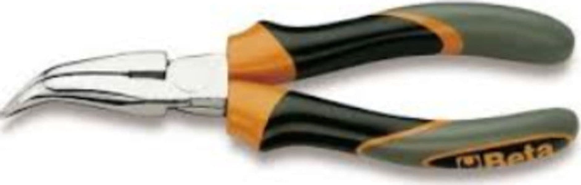 BETA---PINZA-A-BECCHI-MEZZOTONDI-LUNGHISSIMI-PIEGATI-ZIGRINATI,-IMPUGNATURA-TRIMATERIALE-200MM
