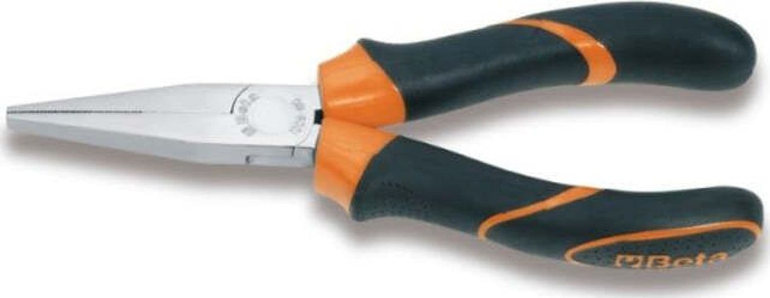 BETA---PINZA-A-BECCHI-PIATTI-LUNGHI-ZIGRINATI-IMPUGNATURA-BIMATERIALE-140MM