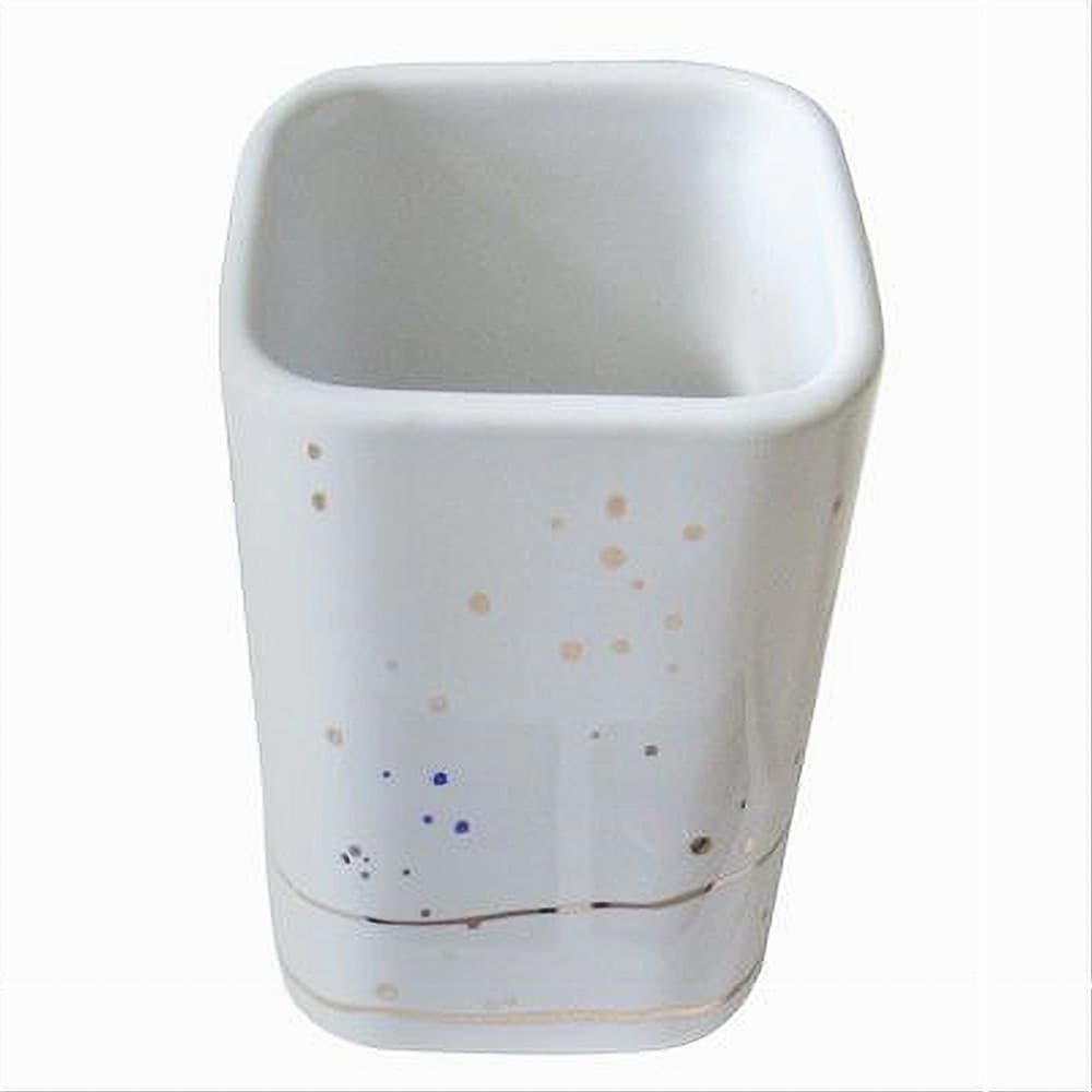 BICCHIERE PORTA SPAZZOLINI ACCESSORI BIANCO MACCHIATO MODERNO ARREDO BAGNO 59883 in Bicchieri porta spazzolini Trade Shop italia - Napoli, commercioVirtuoso.it
