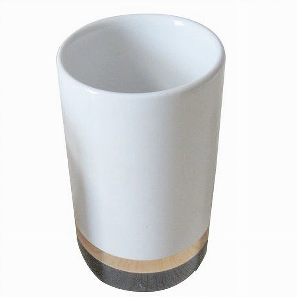 BICCHIERE PORTA SPAZZOLINI BIANCO CON RIGA BASSA DORATA NERA ARREDO BAGNO 59868 in Bicchieri porta spazzolini Trade Shop italia - Napoli, commercioVirtuoso.it