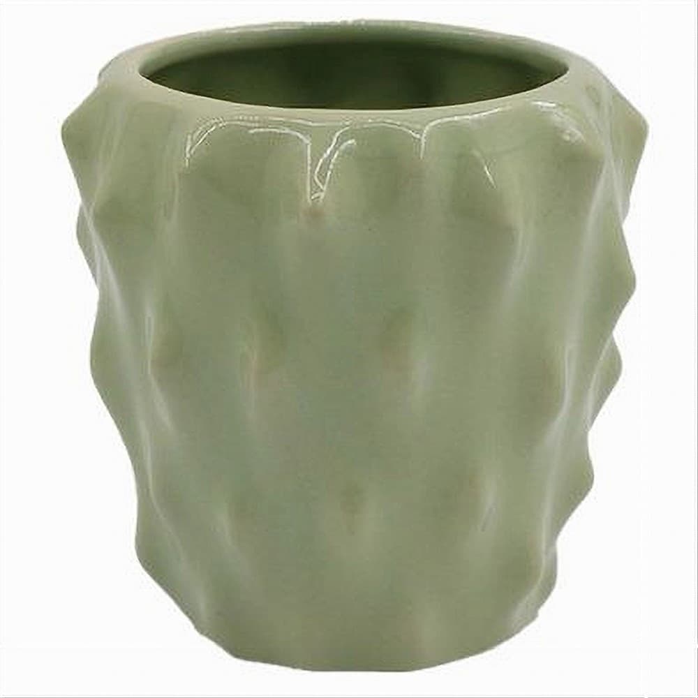 BICCHIERE PORTA SPAZZOLINI CERAMICA VERDE EFFETTO CACTUS ACCESSORIO BAGNO 79934 in Porta spazzolini Trade Shop italia - Napoli, commercioVirtuoso.it