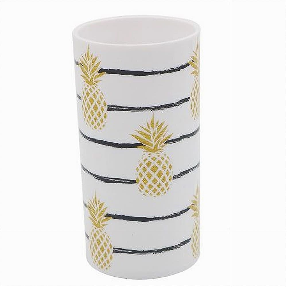 BICCHIERE PORTA SPAZZOLINO BIANCO CON ANANAS IN PLASTICA ACCESSORIO BAGNO 69758 in Porta spazzolini Trade Shop italia - Napoli, commercioVirtuoso.it