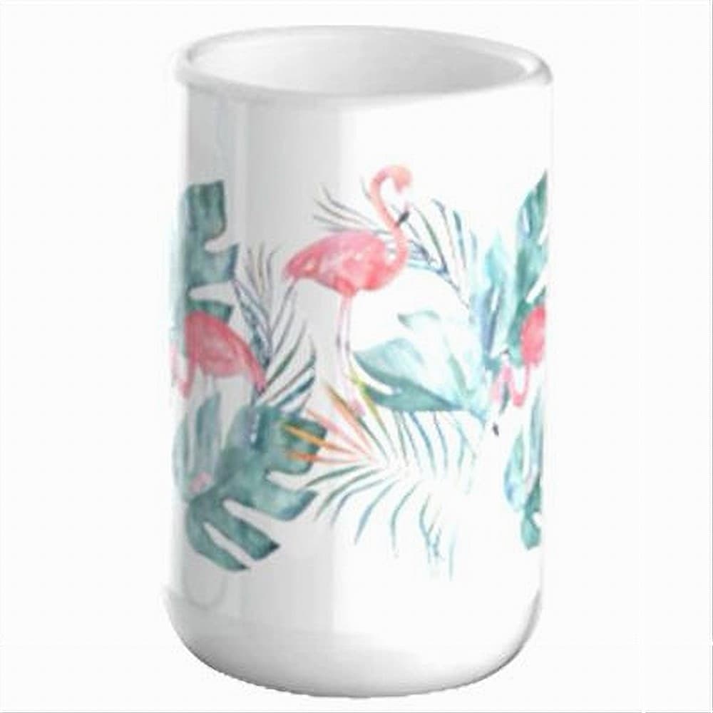 BICCHIERE PORTA SPAZZOLINO CON FENICOTTERI IN CERAMICA ACCESSORIO DA BAGNO 69959 in Porta spazzolini Trade Shop italia - Napoli, commercioVirtuoso.it
