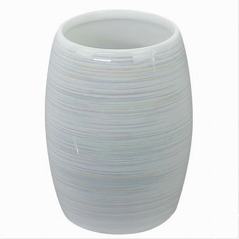 BICCHIERE PORTASPAZZOLINI DENTIFRICIO ARREDO BAGNO CERAMICA EFFETTO STRIATO 59870 in Porta spazzolini Trade Shop italia - Napoli, commercioVirtuoso.it