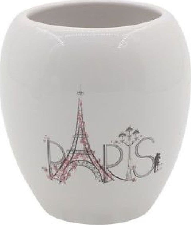 Bicchiere Portaspazzolino Spazzolini Decorato Scritta Paris Accessori Bagno 87036 Casa e cucina/Bagno/Accessori per il bagno/Dosatori e porta accessori/Bicchieri porta spazzolini Trade Shop italia - Napoli, Commerciovirtuoso.it