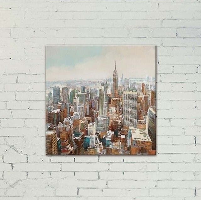 Big Apple 4 100x100 Cm Dipinto A Mano Su Pregiata Tela Di Cotone Casa e cucina/Decorazioni per interni/Arte/Dipinti Loft Uno di Casa - Catania, Commerciovirtuoso.it