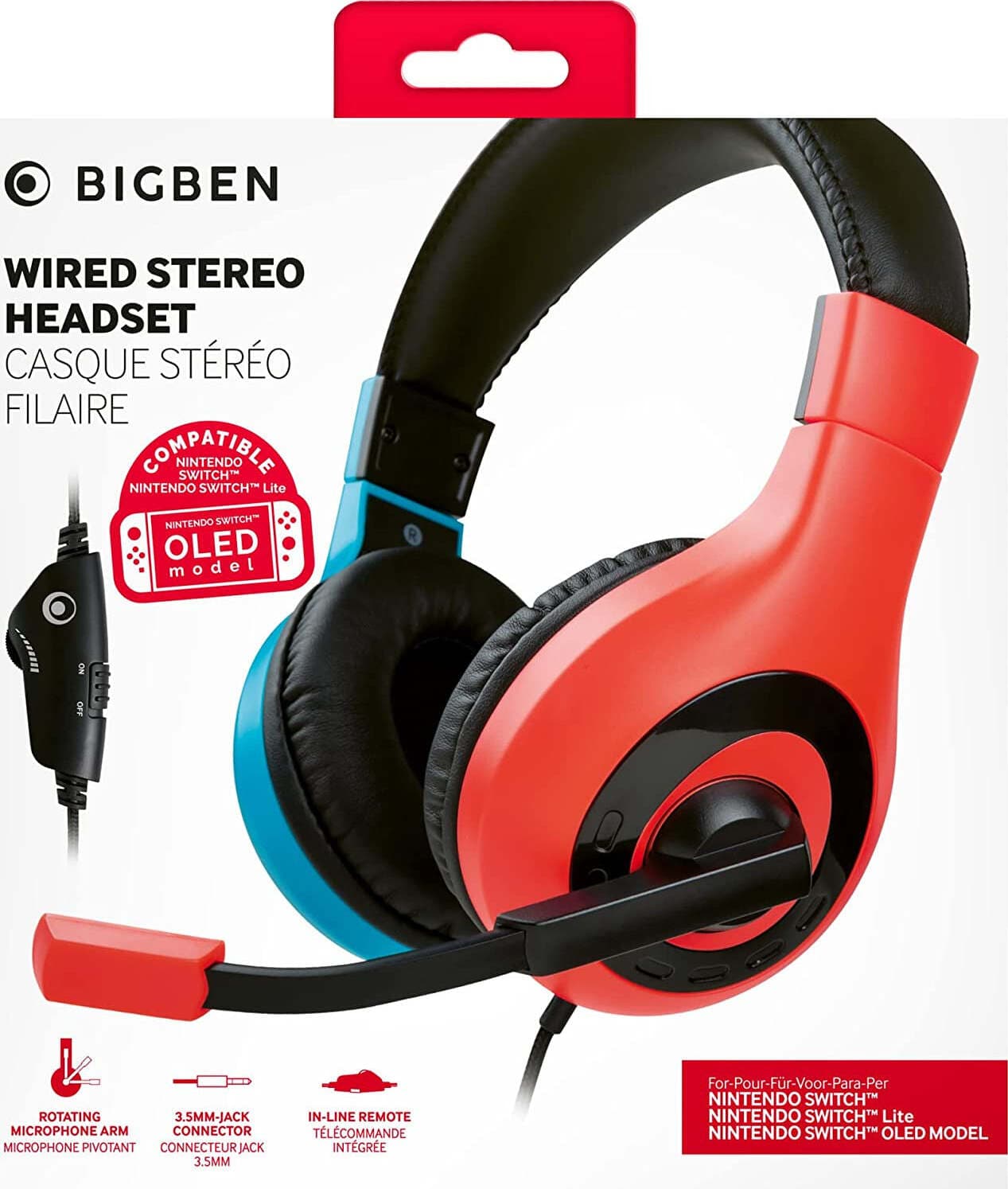 Bigben-Interactive-Cuffie-gaming-Nintendo-Switch-Rosso/Blu-Big-Ben