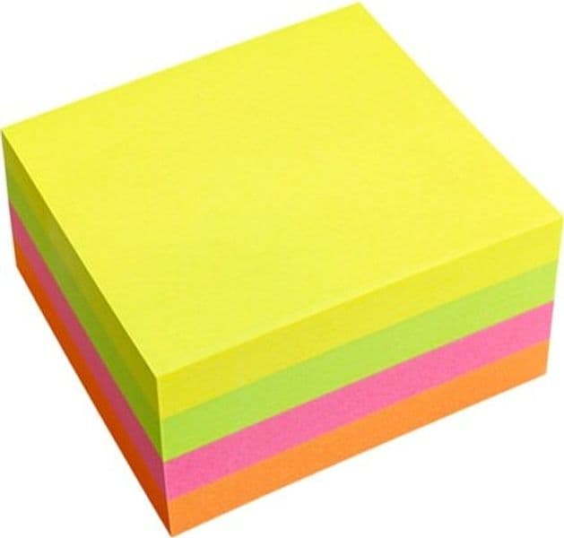 Biglietti adesivi Cubo - assortito neon - 75 x 75mm - 70gr - 320 fogli - Starline Cancelleria e prodotti per ufficio/Carta blocchi e quaderni/Blocchi appunti taccuini e diari/Blocchetti memo adesivi Eurocartuccia - Pavullo, Commerciovirtuoso.it