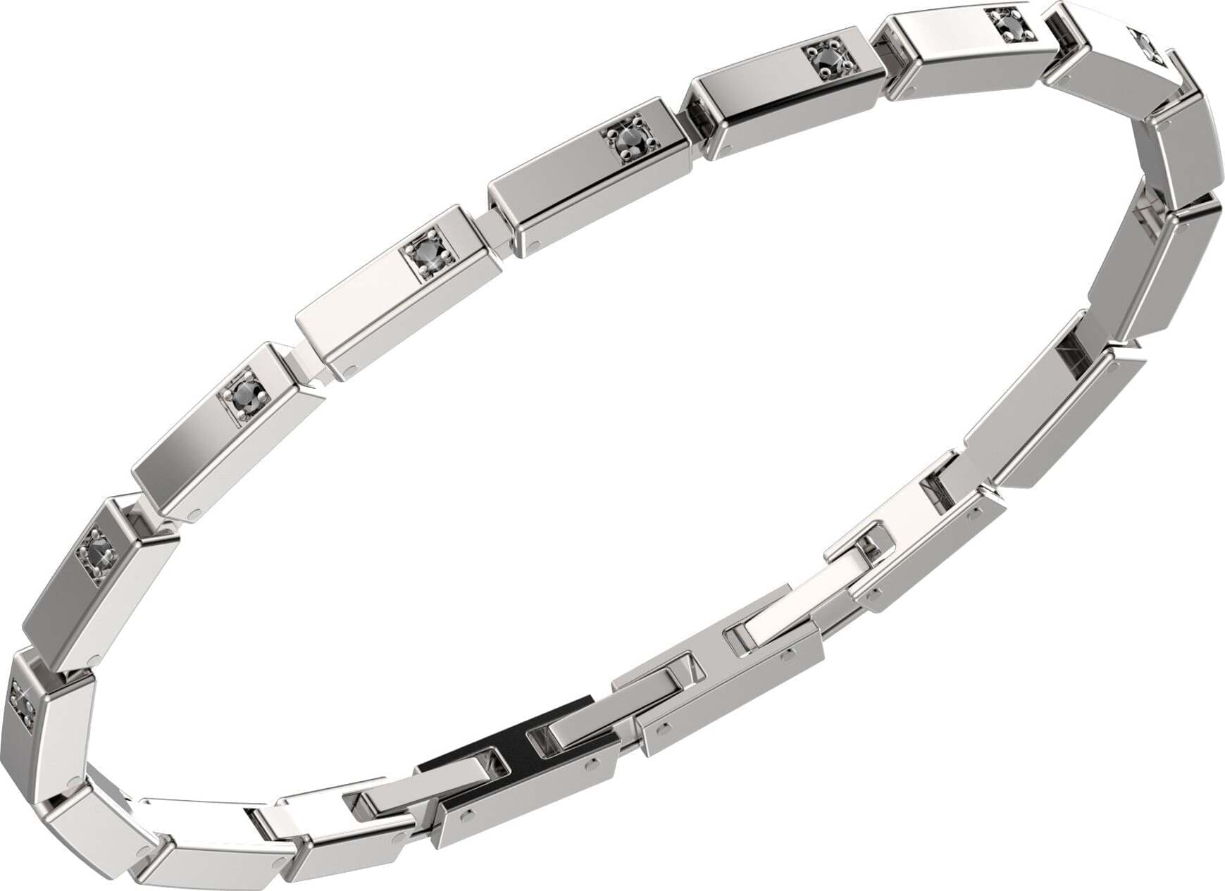 Bikkembergs---Bracciale-Performance-Uomo-in-Acciaio-e-Diamanti