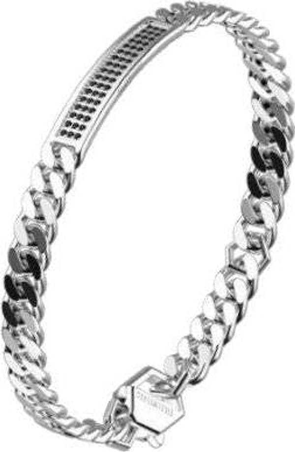Bikkembergs---Bracciale-Skin-Uomo-in-Acciaio-e-Diamanti
